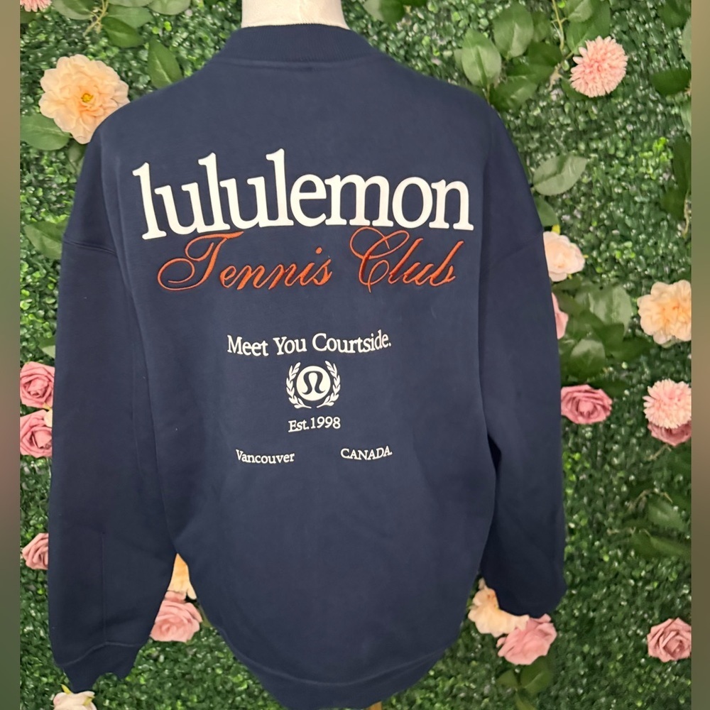 Lululemon Navy Blue Heavyweight Fleece Pullover- Tennis Club - Picture 3 of 5